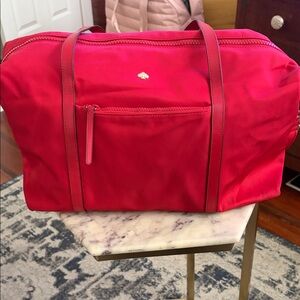 kate spade Hot Pink Nylon Travel Tote with Gold Logo